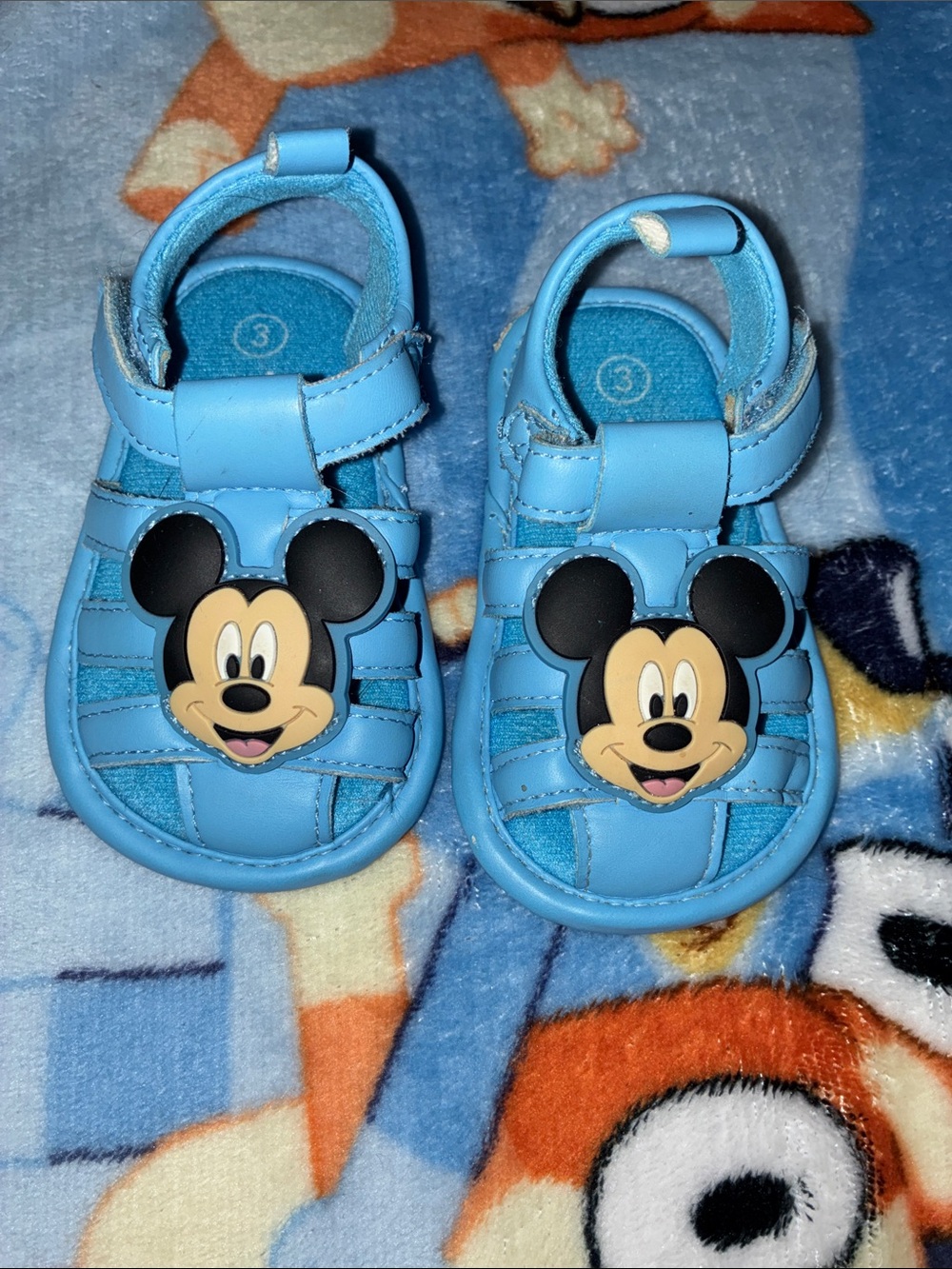 Disney Light Blue Mickey Mouse Baby Walker Sandals